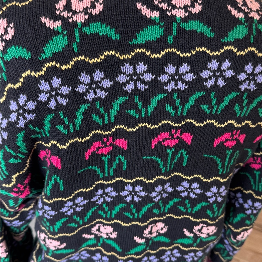 Vintage Smith Forester M cotton spring flower print sweater - Picture 5 of 6